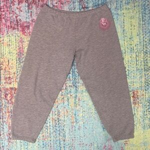 VINTAGE! PINK Victoria's Secret Heather Gray Joggers with Pink Logo